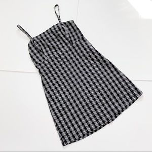 HOLLISTER CHECKERED PLAID BLACK AND WHITE MINI DRESS